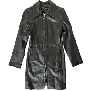 Frenchi Lambskin Leather Coat | Color: Black | Size: XS *PRE-OWNED*